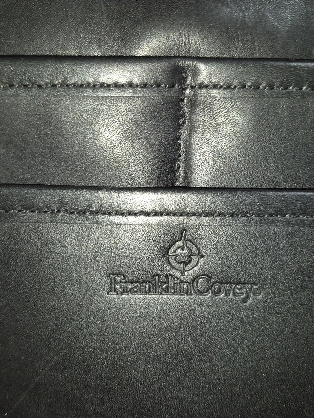 🔥Franklin Covey Black Premium Full-Grain Leather Laptop Briefcase Messenger Bag